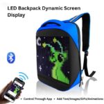 smart Light up backpacks for school girl in blue and black color with mobile control functionality