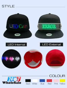 Side view of USB rechargeable RGB LED Message Cap glowing in the dark