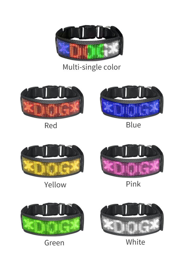 Waterproof Rechargeable LED Dog Collar | USB Charging Led Light Up Collar for Dog | Mobile App Display Control | Luxury Dog Collars - Image 5