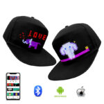 RGB Color Programmable Glowing LED Screen Scrolling Message LED Cap USB Rechargeable DIY Graffiti LED Hat Luminous Party Hat - Image 4