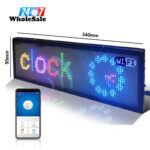 Moving message board sign P5 super thin Wi-fi Scrolling LED Sign Message Board for Business Working with Smartphone (340x95mm)