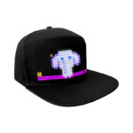 RGB LED Message Cap with customizable scrolling text, USB rechargeable glowing party hat