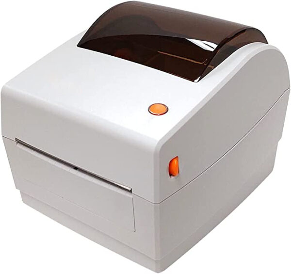 Thermal label printer for multiple sizes, fast and efficient printing.