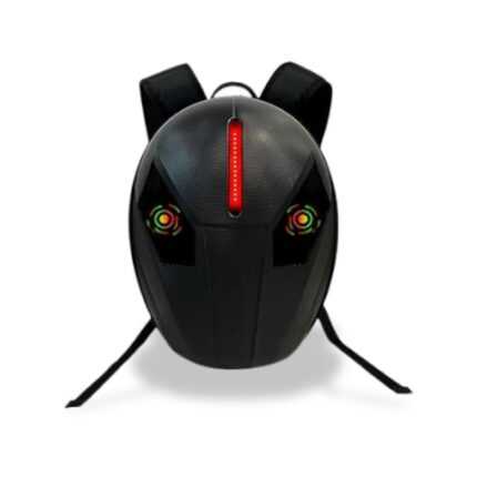 LED Knight Motorbike Backpack with customizable LED display, water-resistant material, ergonomic design, and spacious interior for laptops, tablets, and accessories.
