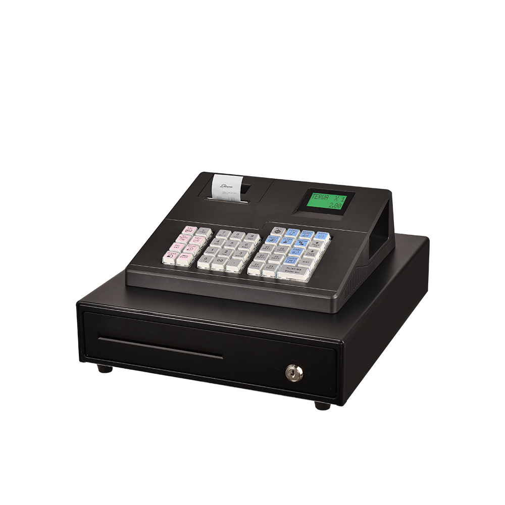 Electronic Cash Register ECR600 with 39-key keyboard and 58mm thermal printer.