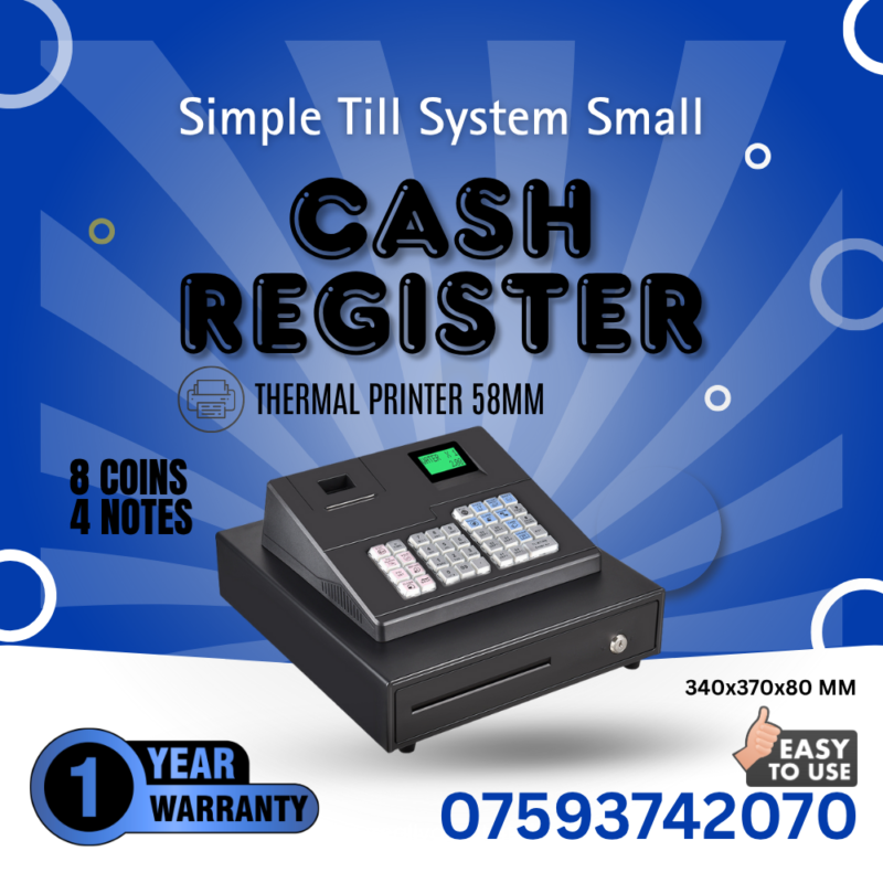 Manual cash register for small retail shops and takeaway businesses