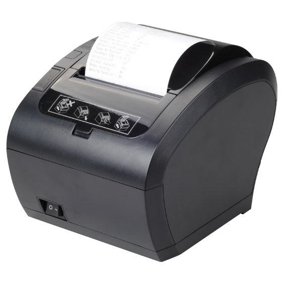 Thermal POS receipt printer with WiFi, USB, and Ethernet connectivity, 80mm paper width